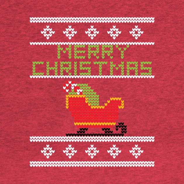 Ugly Christmas Sweater Design Merry Christmas Sleigh by lucidghost